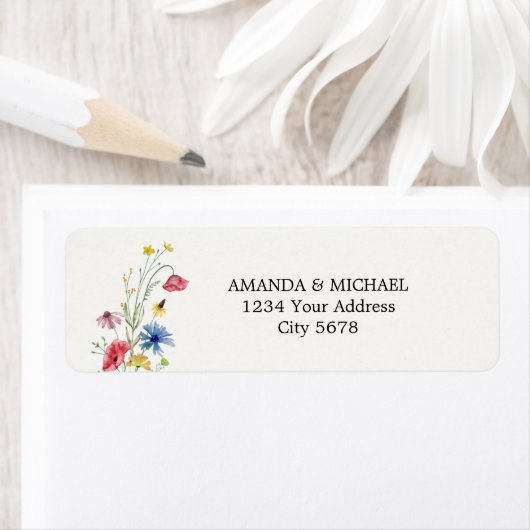 Wilde Bloemen Huwelijk Retouradres Label (Insitu)