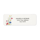 Wilde Bloemen Huwelijk Retouradres Label (Voorkant)