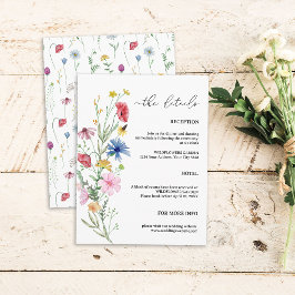 Wilde Bloemen Huwelijks Bijlagekaart Informatiekaartje