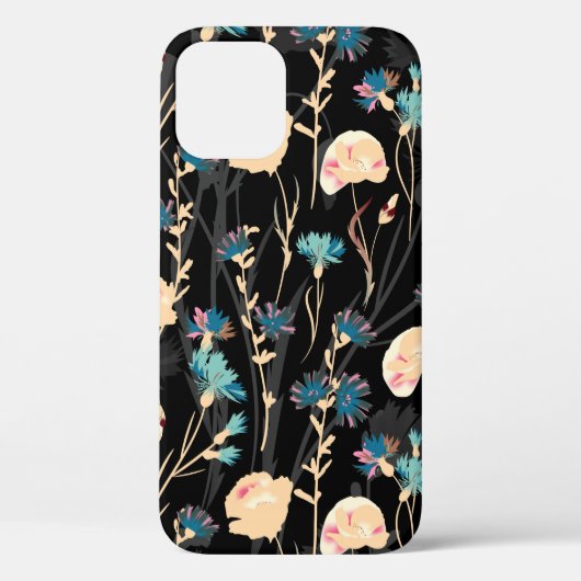 Wilde bloemen illustraties.  naadloos deel Case-Mate iPhone case (Achterkant)