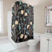 Wilde bloemen illustraties. naadloos deel douchegordijn (In situ)