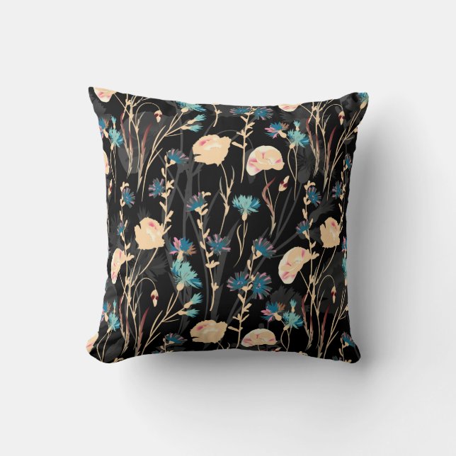 Wilde bloemen illustraties.  naadloos deel kussen (Voorkant)
