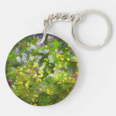 Wilde bloemen Impasto Painting - Originele Vloerku Sleutelhanger (Achterkant)