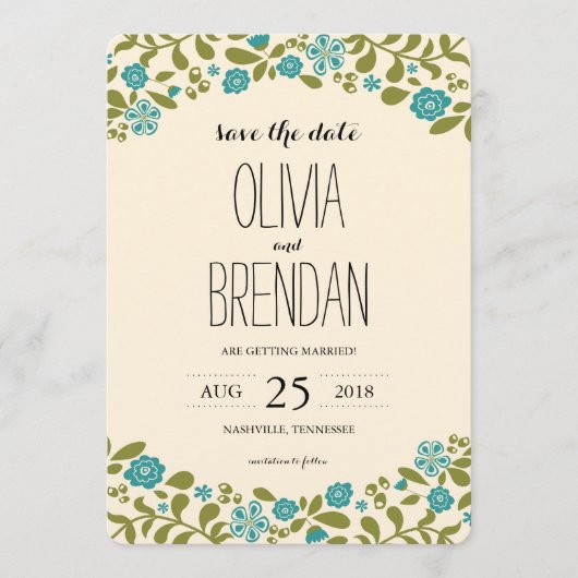 Wilde Bloemen in Bloei | Reserveer de Datum Save The Date (Voorkant)