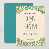 Wilde Bloemen in Bloei | Reserveer de Datum Save The Date (Voorkant / Achterkant)