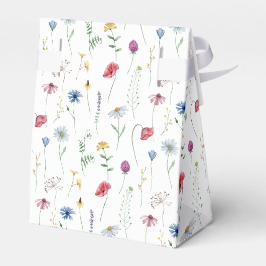 Wilde bloemen in Bloom Baby shower Bedankdoosjes (Achterkant)