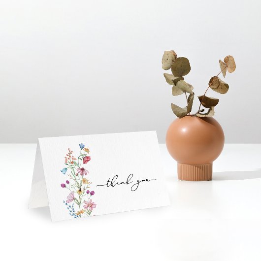 Wilde bloemen in Bloom Baby shower Bedankkaart