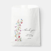 Wilde bloemen in Bloom Baby shower Bedankzakje (Voorkant)