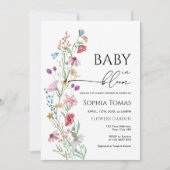 Wilde bloemen in Bloom Baby shower Kaart (Voorkant)