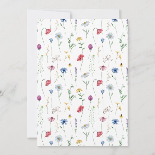 Wilde bloemen in Bloom Baby shower Kaart (Achterkant)