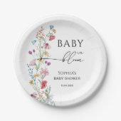 Wilde bloemen in Bloom Baby shower Papieren Bordje (Voorkant)
