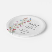 Wilde bloemen in Bloom Baby shower Papieren Bordje (Gekanteld)