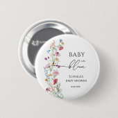 Wilde bloemen in Bloom Baby shower Ronde Button 5,7 Cm (Voorkant /achterkant)