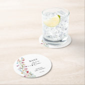 Wilde bloemen in Bloom Baby shower Ronde Kartonnen Onderzetter (Insitu)