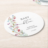 Wilde bloemen in Bloom Baby shower Ronde Kartonnen Onderzetter (Gebogen)
