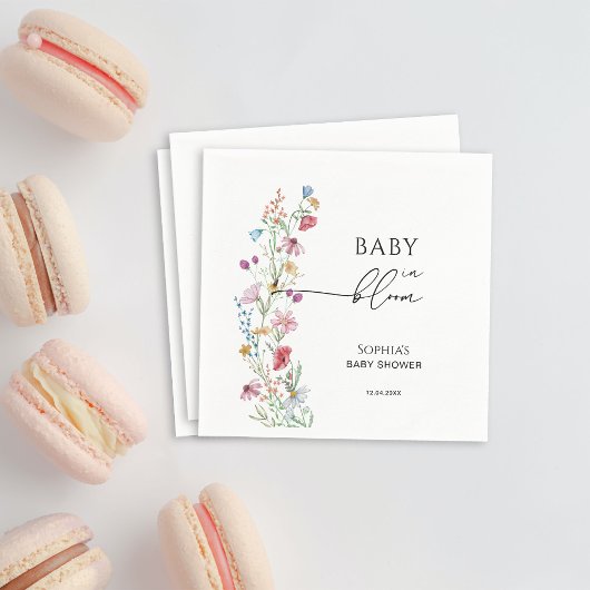 Wilde bloemen in Bloom Baby shower Servet