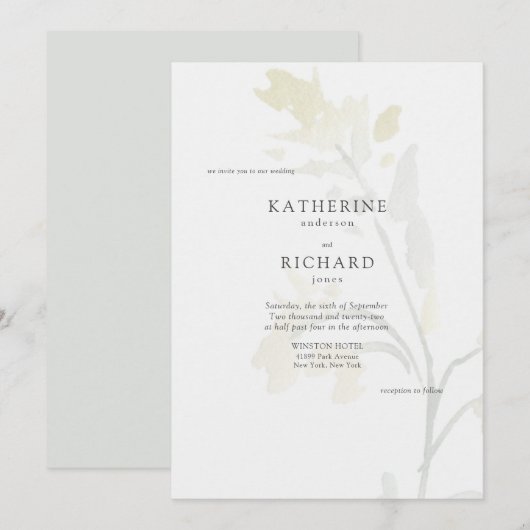 Wilde bloemen in Bloom II Eenvoudige huwelijksuitn Kaart (Voorkant / Achterkant)