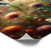 Wilde bloemen in Bloom, omringd door vlinders Poster (Hoek)