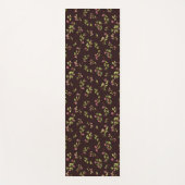 Wilde bloemen in chocoladebruin gegooid yogamat (Voorkant)