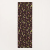 Wilde bloemen in chocoladebruin gegooid yogamat (Achterkant)