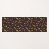 Wilde bloemen in chocoladebruin gegooid yogamat (Voorkant (horizontaal))
