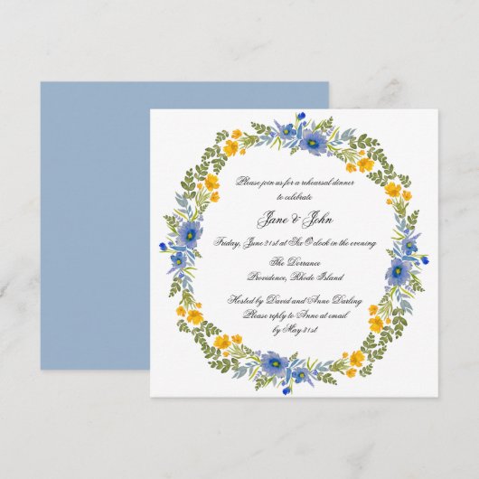 Wilde bloemen in de Grote Kleuren Uitnodiging (Voorkant / Achterkant)