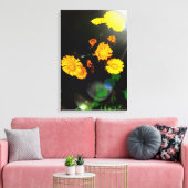 Wilde bloemen in de zon canvas afdruk (Insitu (Woonkamer))