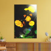 Wilde bloemen in de zon canvas afdruk (Insitu (Woonkamer))