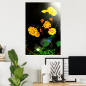 Wilde bloemen in de zon poster (Thuiskantoor)
