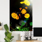 Wilde bloemen in de zon poster (Thuiskantoor)