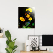 Wilde bloemen in de zon poster (Thuiskantoor)