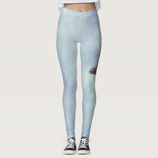 Wilde bloemen in een Cowboy Boot Leggings (Voorkant)