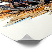  wilde bloemen in een houten wagen poster (Hoek)