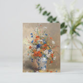 Wilde bloemen in een vaas briefkaart (Staand voorkant)