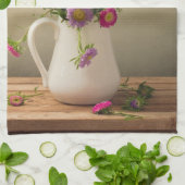Wilde Bloemen in een Vaas Keuken Schotel Handdoek (Gevouwen)