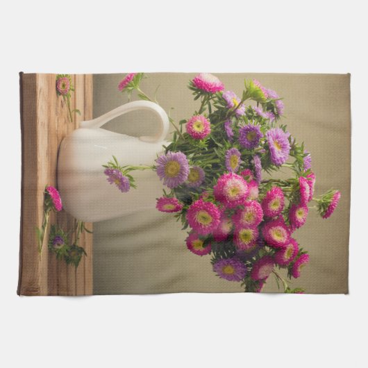 Wilde Bloemen in een Vaas Keuken Schotel Handdoek (Horizontaal)