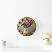 Wilde Bloemen in een Vaas Wandklok (Huis)