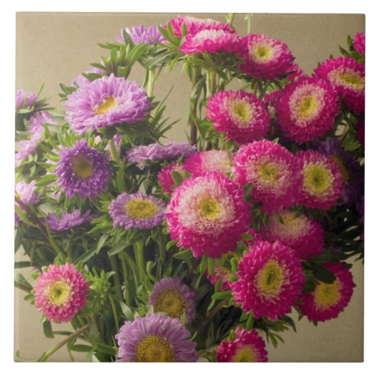 Wilde bloemen in een Vase-weergavebestand Tegeltje (Voorkant)