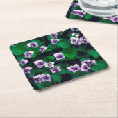 Wilde bloemen in het bos kartonnen onderzetters (Schuin)