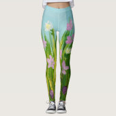Wilde bloemen in het gras leggings (Voorkant)