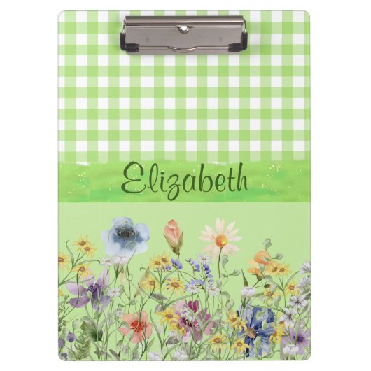 Wilde bloemen in het groen klembord (Voorkant)