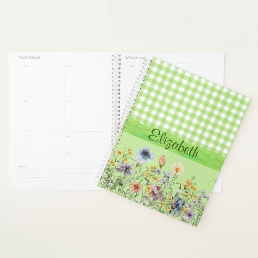 Wilde bloemen in het groen planner (Display)