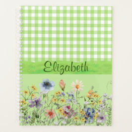 Wilde bloemen in het groen planner