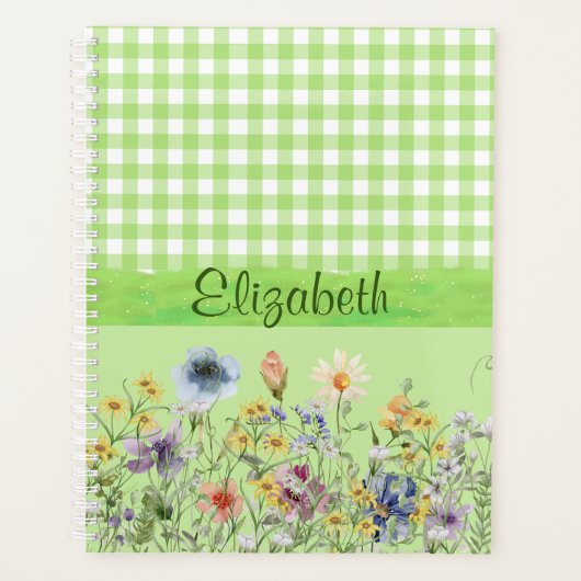 Wilde bloemen in het groen planner (Voorkant)