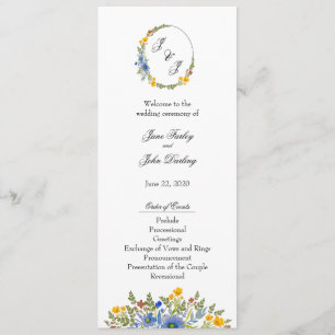 Wilde bloemen in het programma voor primaire kleur programmakaart