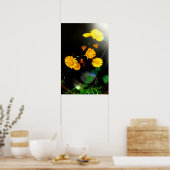 Wilde bloemen in het zonlicht poster (Keuken)