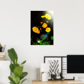 Wilde bloemen in het zonlicht poster (Thuiskantoor)