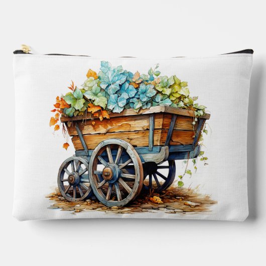  wilde bloemen in houten wagen etui (Voorkant)