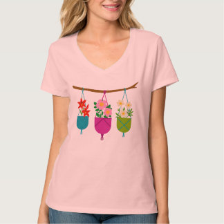 wilde bloemen in levendige potten t-shirt