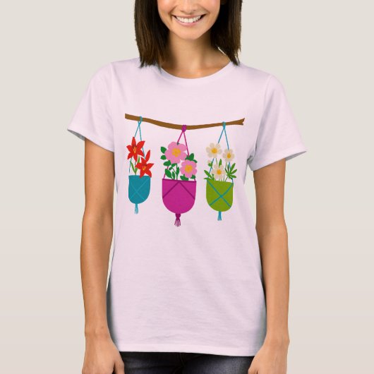 wilde bloemen in levendige potten t-shirt (Voorkant)